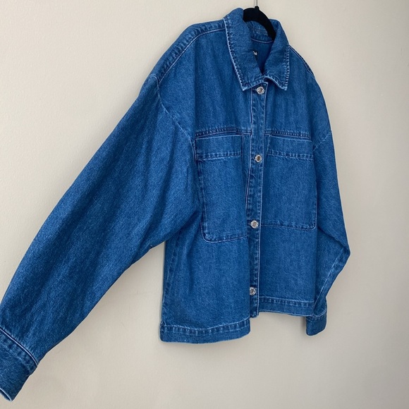 Frank and Oak The Denim Overshirt Shacket Button Up Shirt Jean Jacket size Large - Picture 3 of 7